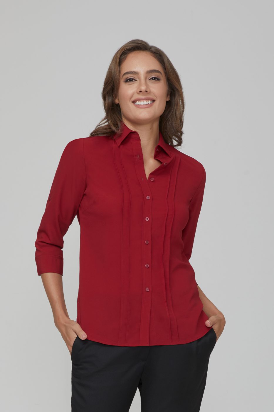 City Collection Ladies Sophia Semi-Fitted 3/4 Sleeve Shirt - 2215