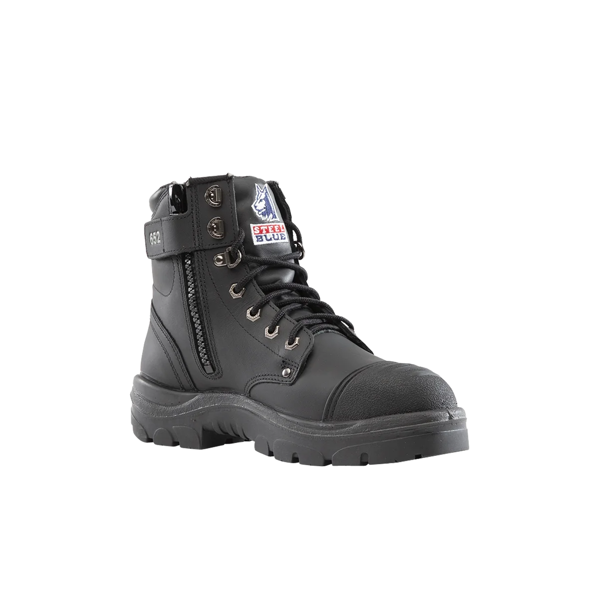 Steel Blue Argyle Zip/Lace Safety Boot + Scuff - 312652