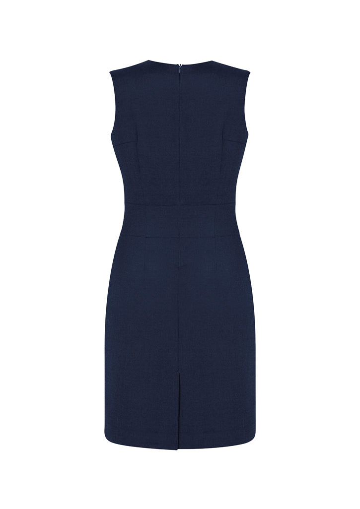 Biz Corporates Ladies Comfort Wool Stretch Sleeveless V Neck Dress - 34021