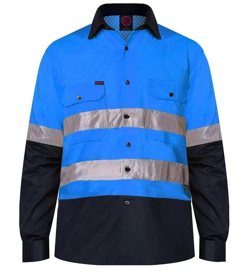 Ritemate HiVis Light Vented L/S Taped Shirt - RM107V2R