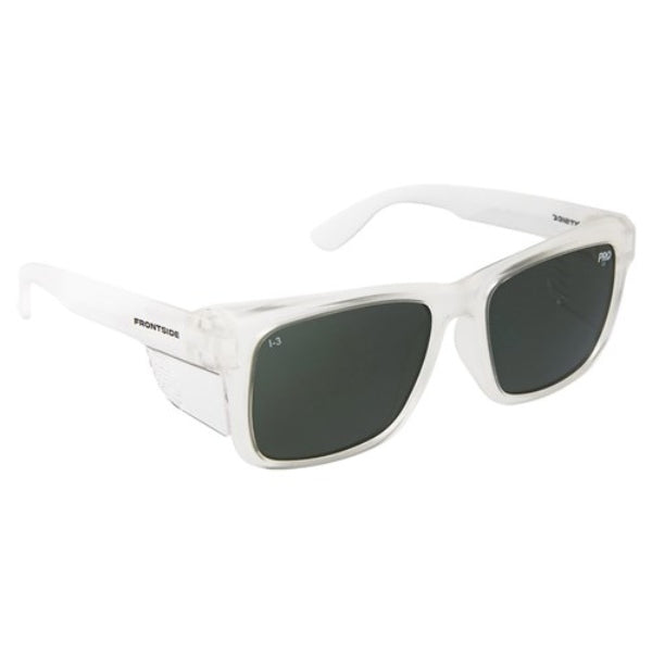 Frontside Safety Glasses Polarised Smoke Lens/Clear Frame - 6512