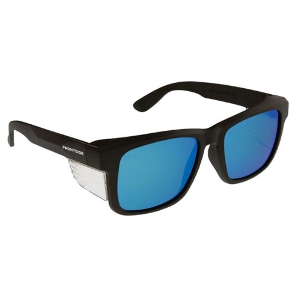 Frontside Safety Glasses Polarised Blue Revo Lens/Black Frame - 6514