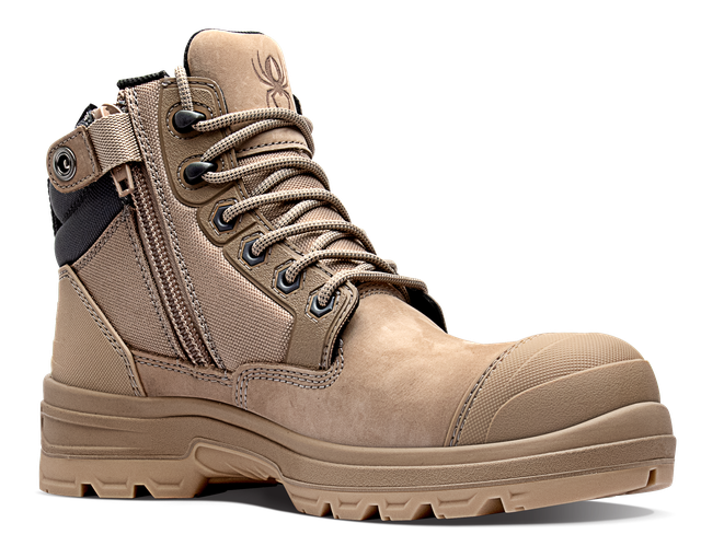 Redback LYNX Zip/Lace Safety composite boot -Stone Nubuck