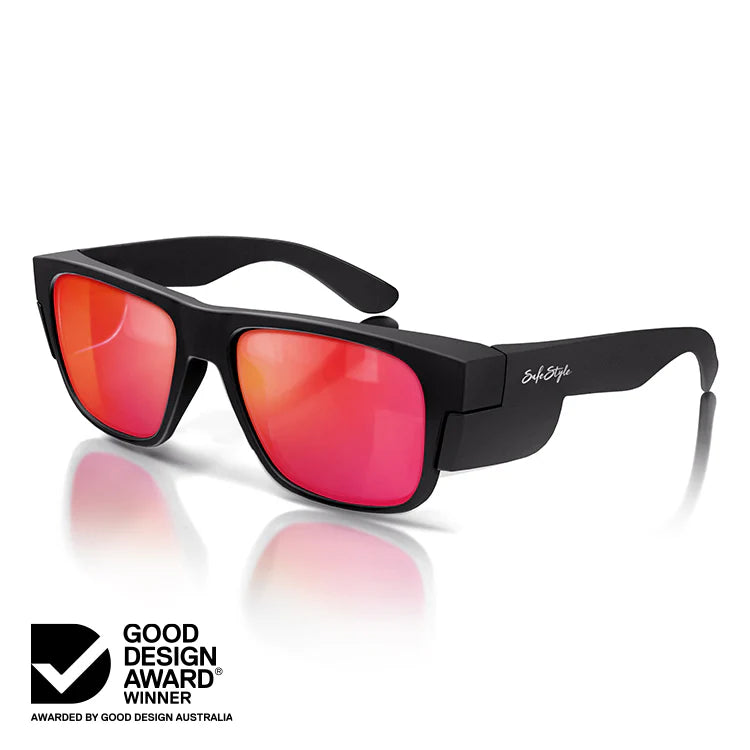 Safe Style Fusions Matte Black Frame/Mirror Red Polarised UV400 FMBRP100