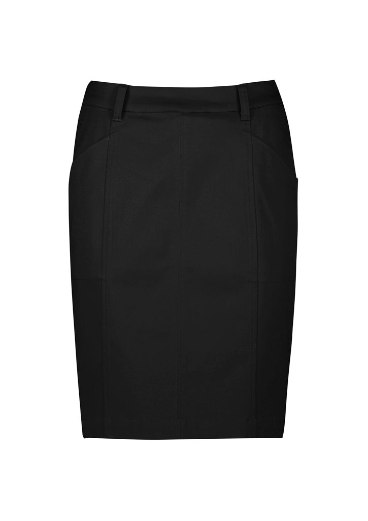 Biz Corporates Ladies Mid Waist Stretch Chino Skirt - RGS264L