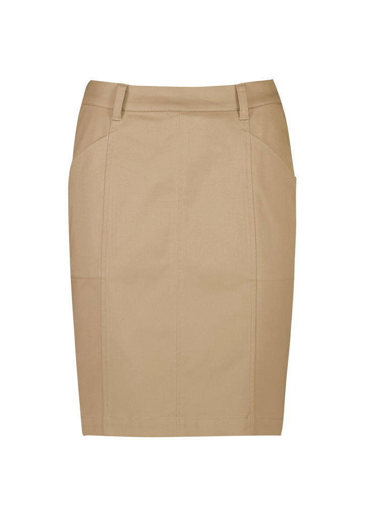 Biz Corporates Ladies Mid Waist Stretch Chino Skirt - RGS264L