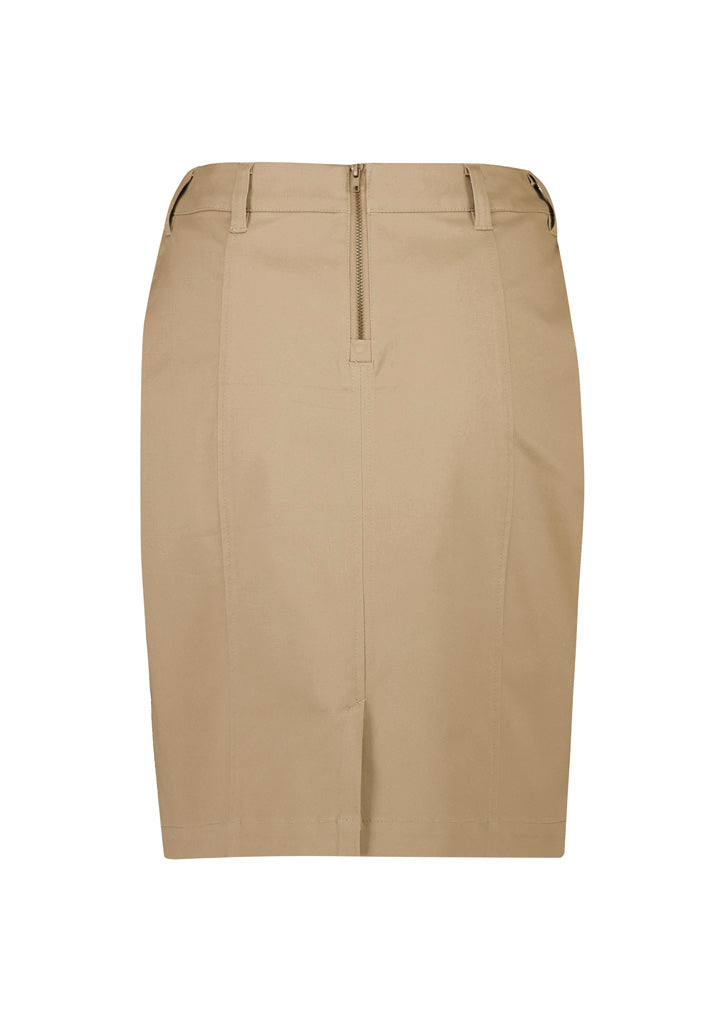 Biz Corporates Ladies Mid Waist Stretch Chino Skirt - RGS264L