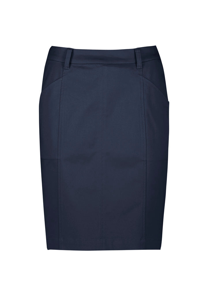 Biz Corporates Ladies Mid Waist Stretch Chino Skirt - RGS264L