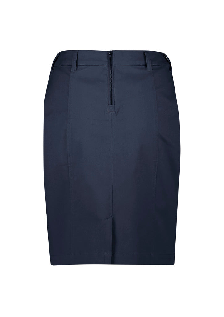 Biz Corporates Ladies Mid Waist Stretch Chino Skirt - RGS264L