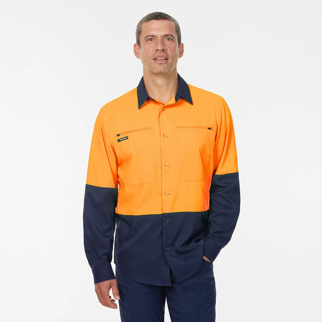 King Gee Drycool Hi Vis Spliced L/S Shirt - K54036