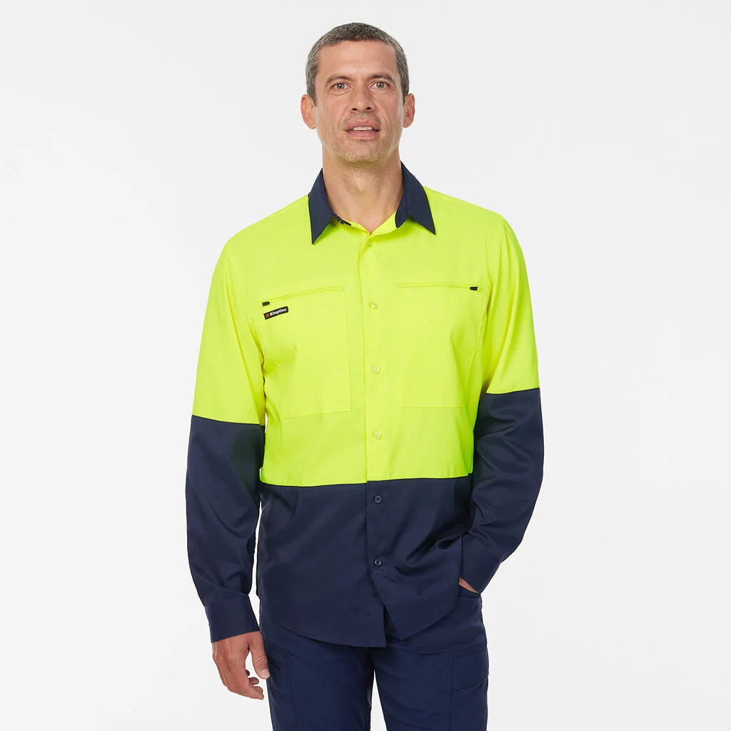 King Gee Drycool Hi Vis Spliced L/S Shirt - K54036