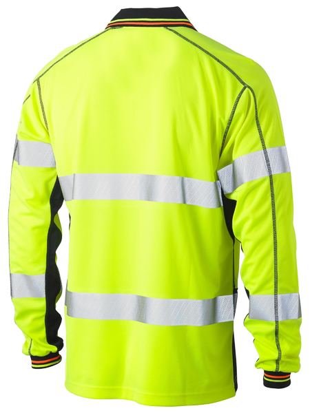 Bisley HiVis Taped Poly Mesh L/S Polo - BK6219T