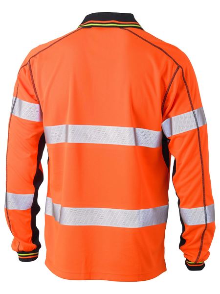 Bisley HiVis Taped Poly Mesh L/S Polo - BK6219T