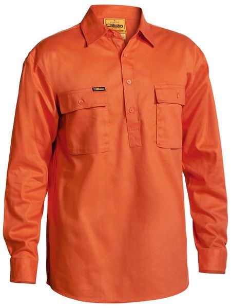 Bisley Closed Front Cotton Drill L/S Shirt - BSC6433