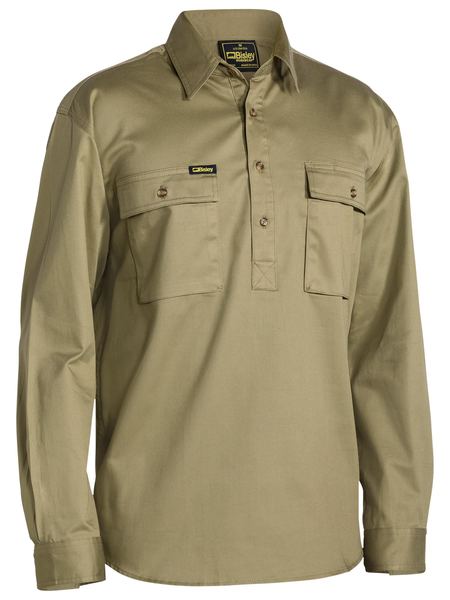 Bisley Closed Front Cotton Drill L/S Shirt - BSC6433