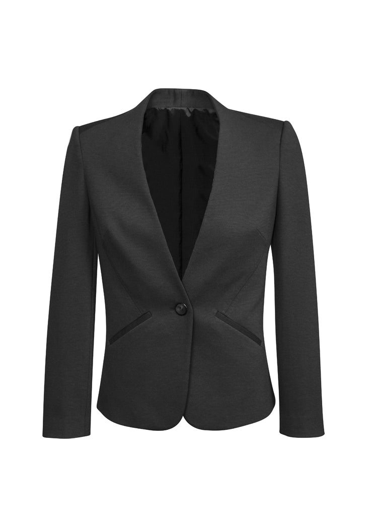 Biz Corporates Ladies Single Button Collarless Jacket - 61610