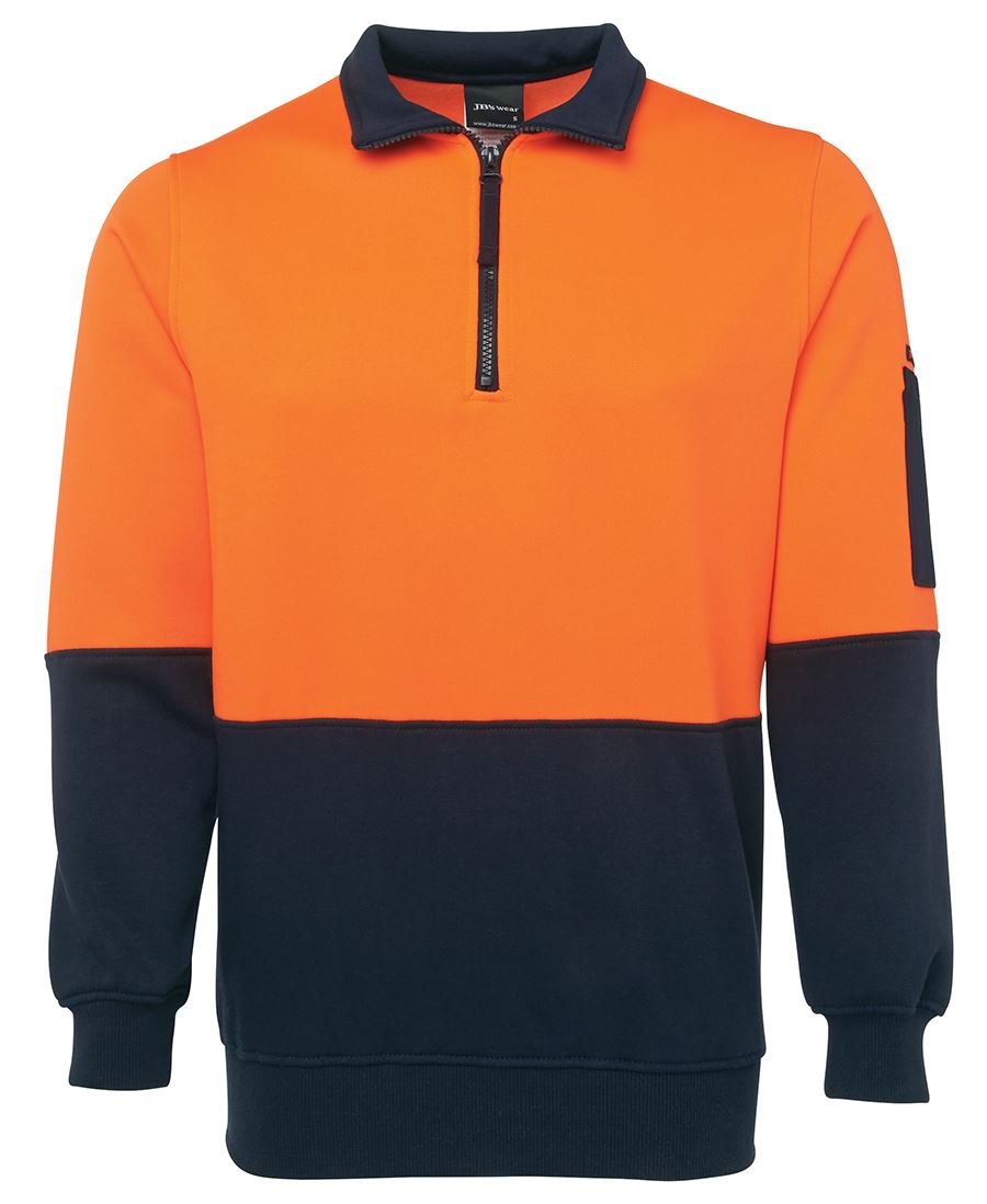 JBs HiVis Half Zip Fleecy Jumper - 6HVFH