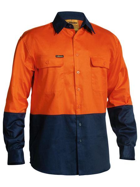 BISLEY BS6267 HIVIS COTTON DRILL SHIRT