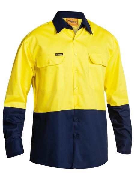 Bisley HiVis Cotton Drill L/S Shirt - BS6267