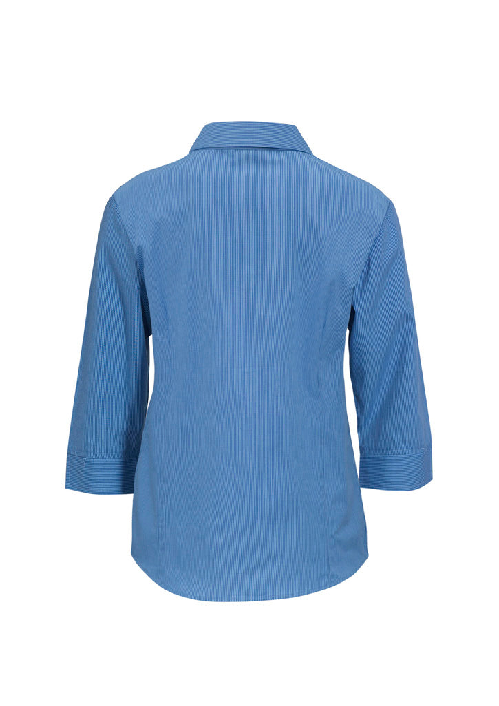 Biz Ladies 3/4 Sleeve Micro Check Shirt