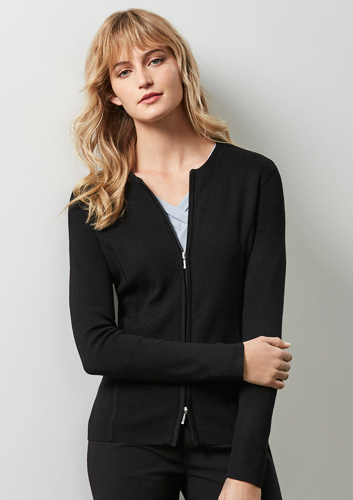 Biz Ladies 2-way Zip Cardigan