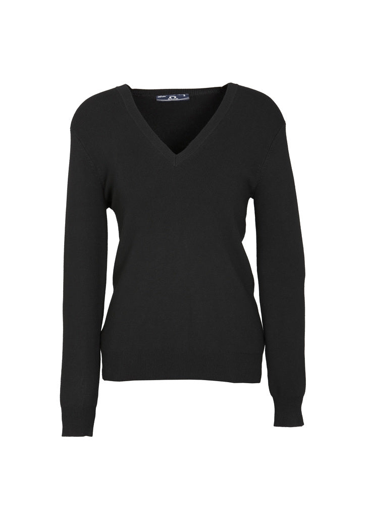 Biz Ladies V- Neck Knitted Pullover