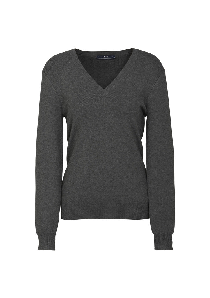 Biz Ladies V- Neck Knitted Pullover