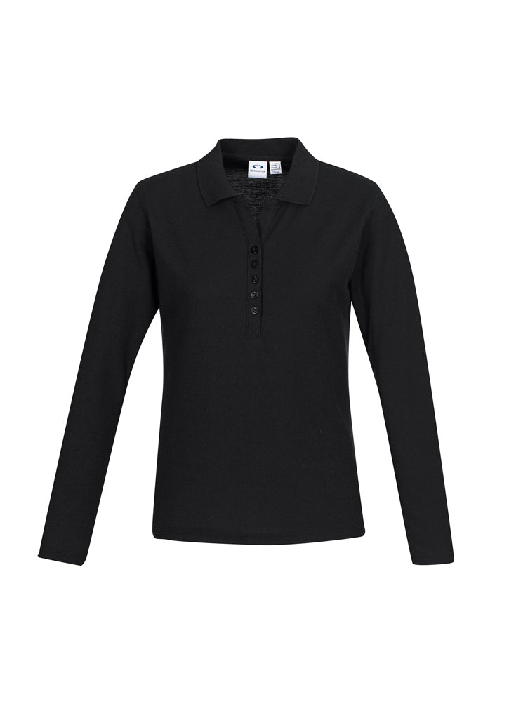 Biz Ladies Crew L/S Polo - P400LL