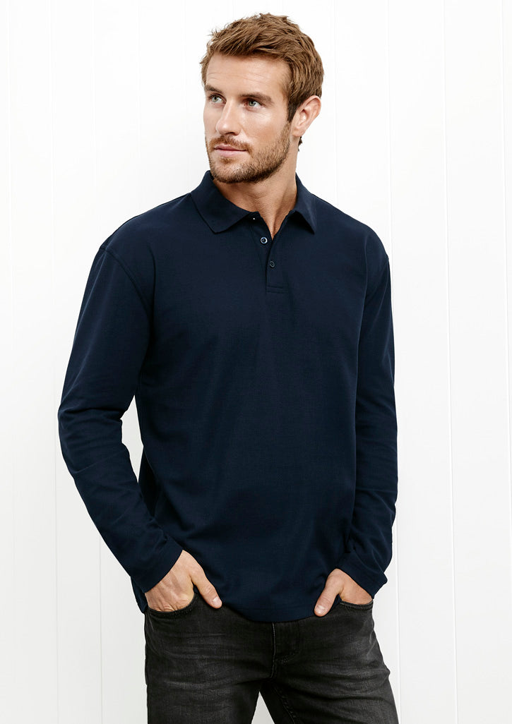 Biz Mens Crew L/S Polo