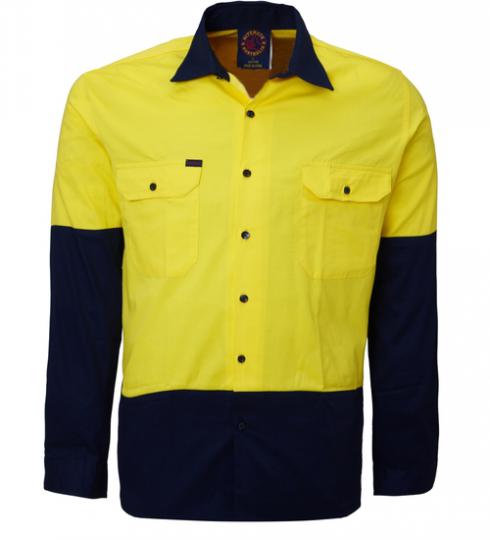 RITEMATE RM1050 HIVIS COTTON DRILL SHIRT