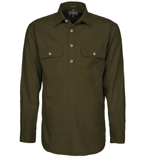 Pilbara Mens Cotton C/Front L/S Shirt - RM200CF