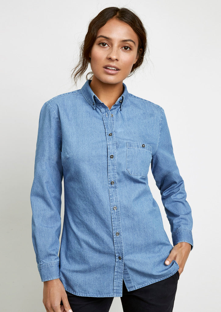 Biz Ladies Indie Denim L/S Shirt