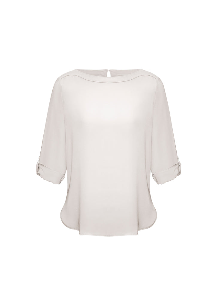 Biz Madison Boatneck LS Blouse