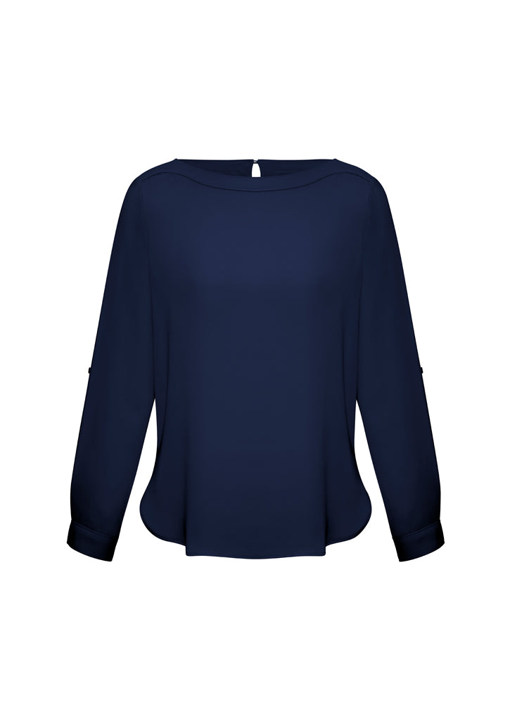 Biz Madison Boatneck LS Blouse