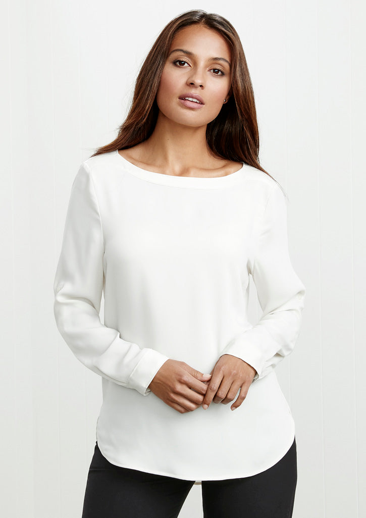 Biz Madison Boatneck LS Blouse