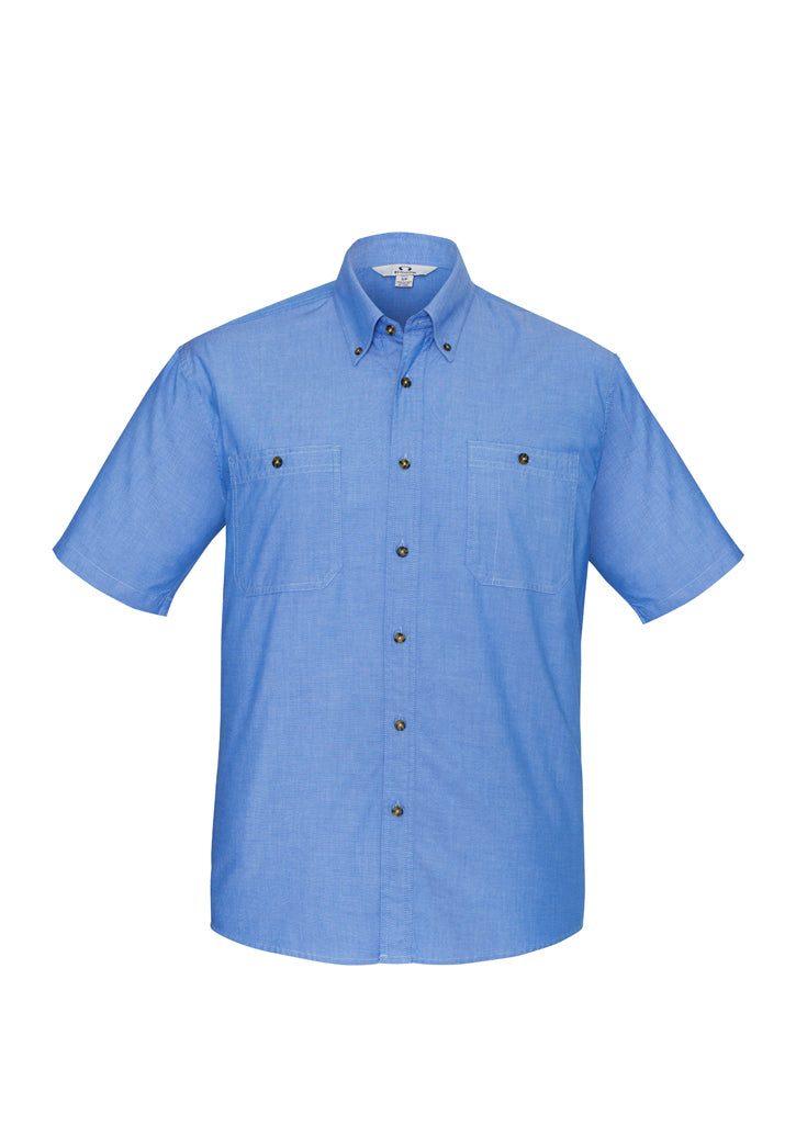 Biz Mens Wrinkle Free Chambray S/S Shirt - SH113