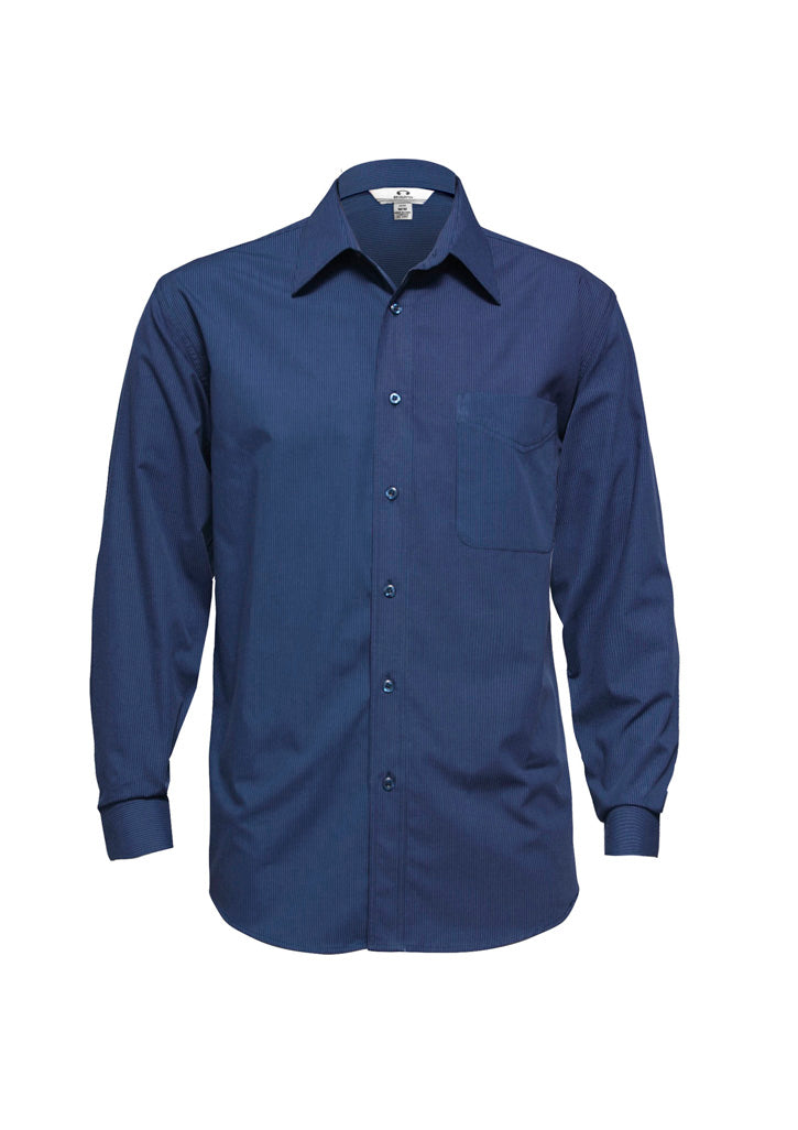 Biz Mens Micro Check LS Shirt