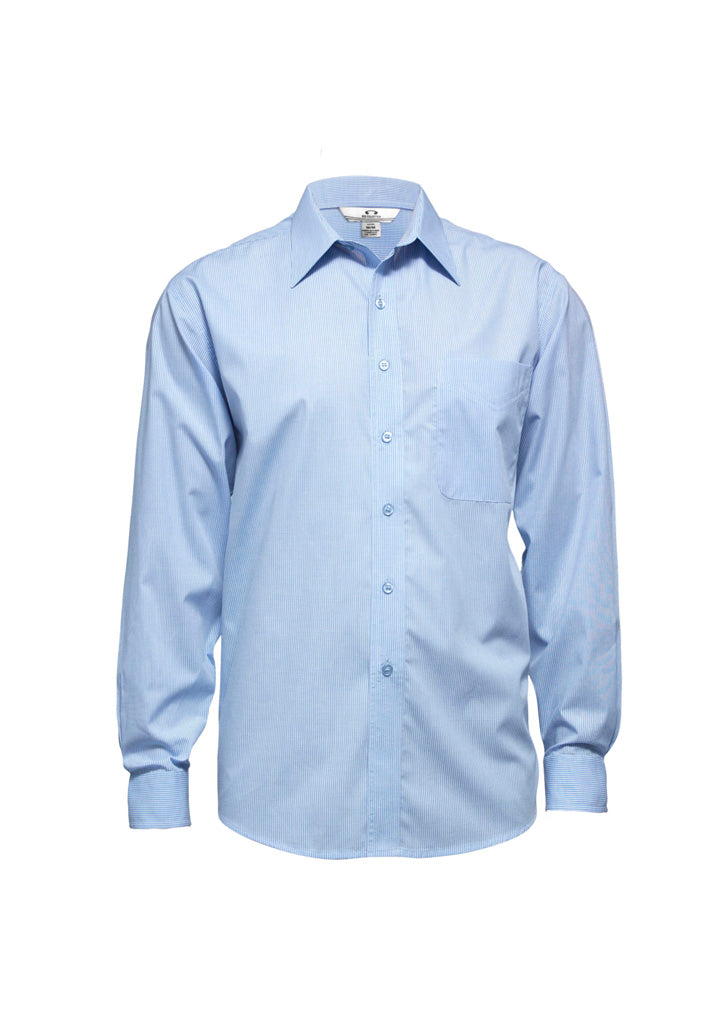 Biz Mens Micro Check LS Shirt