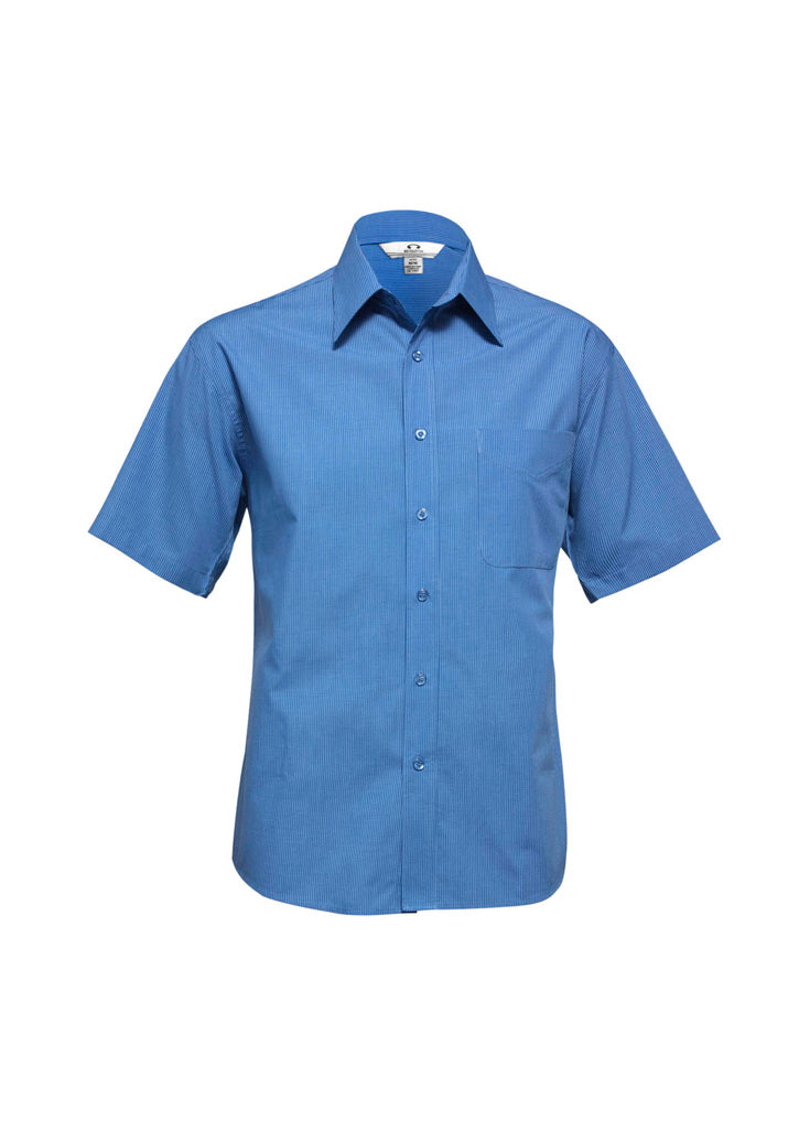 Biz Mens Micro Check S/S Shirt - SH817