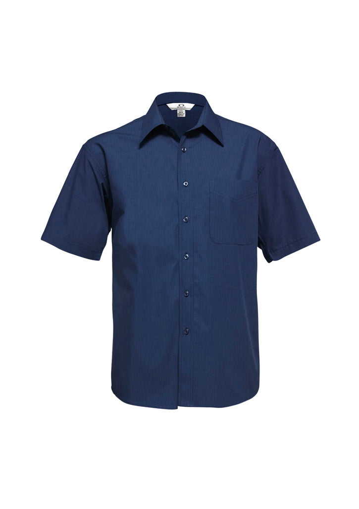 Biz Mens Micro Check S/S Shirt - SH817