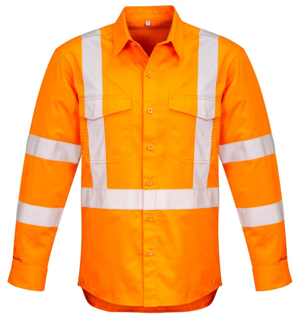 SYZMIK ZW690 HIVIS X BACK TAPED SHIRT